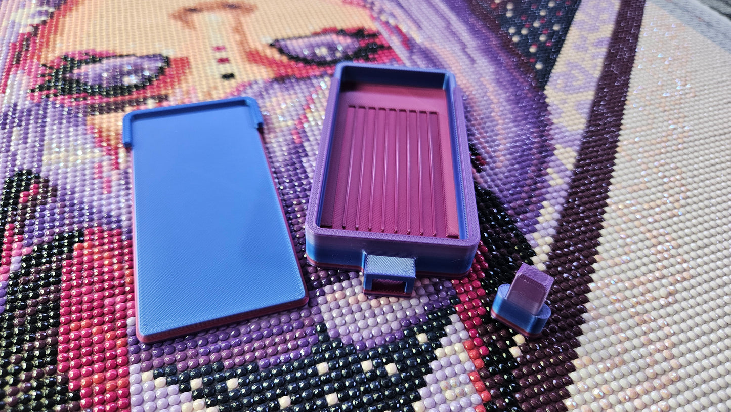 Long Lidded Washi Style Diamond Painting Tray, Deep Grooves, Stopper & Sliding Lid, 3D Printed Drill Organizer for Diamond Art