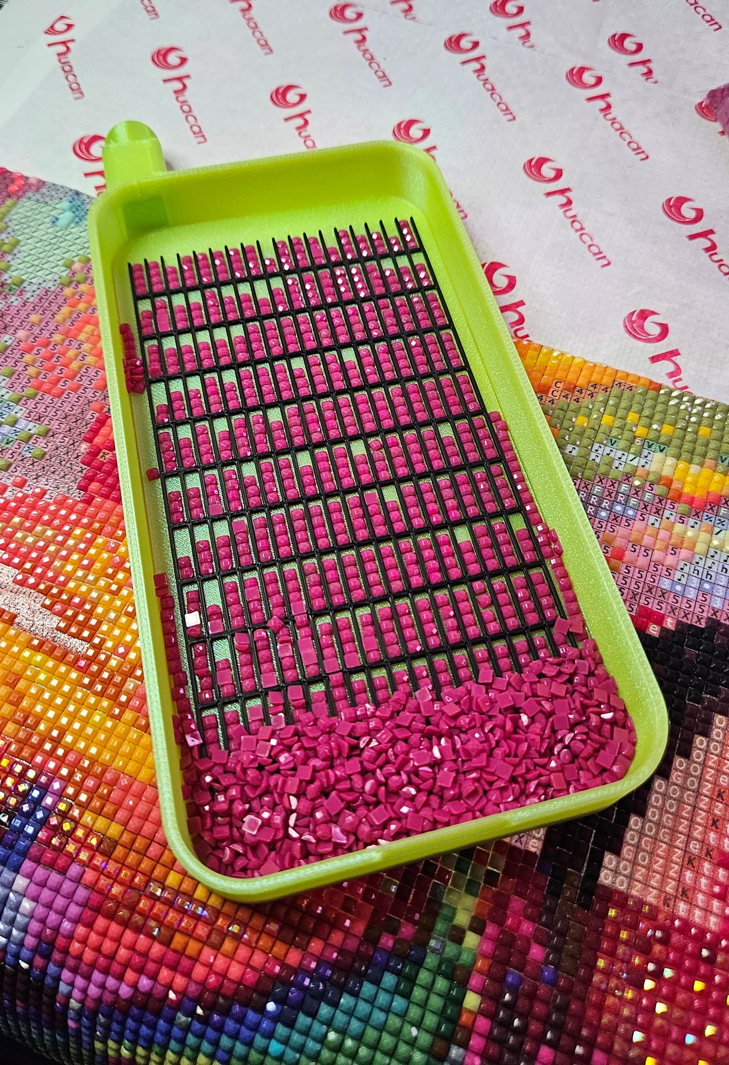 Chameleon Diamond Painting Tray, Interchangeable Lines, 3D Printed Rhinestone Art Accessory