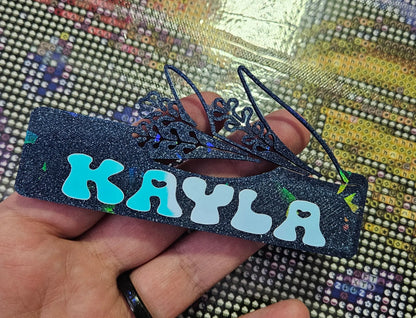 Personalized Floral Coverminder, Large Diamond Art Cover Minder, Custom Name Magnet, 3D Printed Floral Design Cosmic Crafts