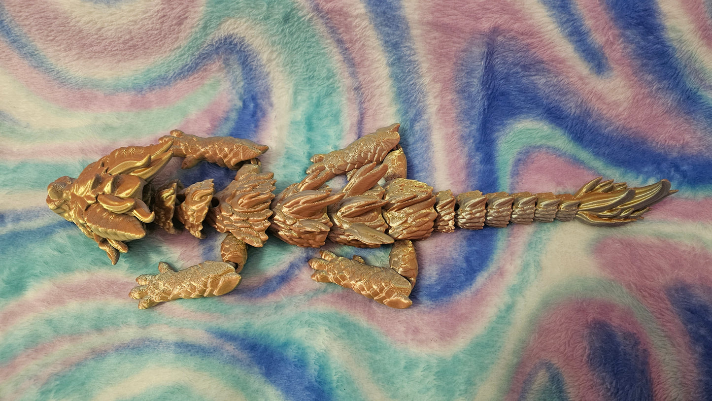 3D Printed Baby Dragon, Fully Articulated Desk Decor for Adults, Dragon Lover Gift, Fantasy Themed Fidget Toy, Cute Dragon Novelty, Mythical