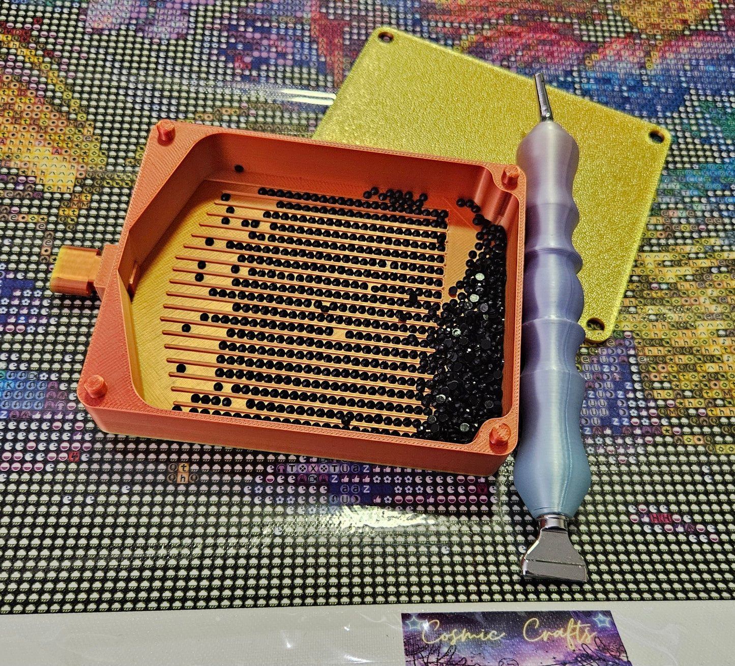 Stacking Diamond Art Tray with Washi Shelf & Lid, Normal or Tall Walls, Peg-Slide System