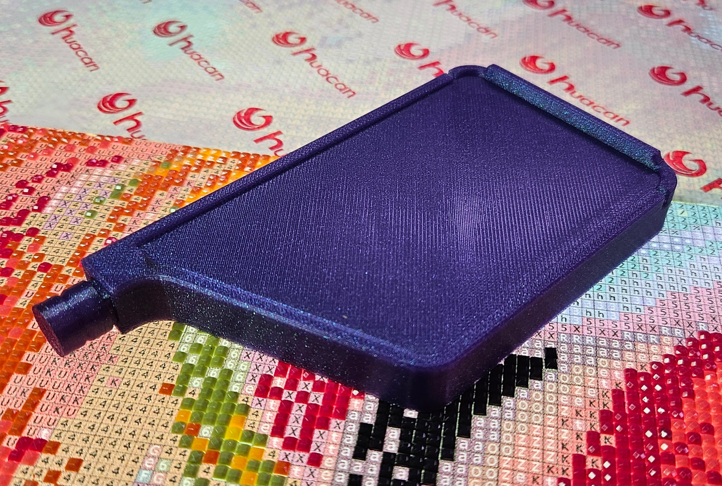 3D Printed Single Placer Diamond Art Tray, Stylish Diamond Painting Tool, Sliding Lid and Spout Stopper