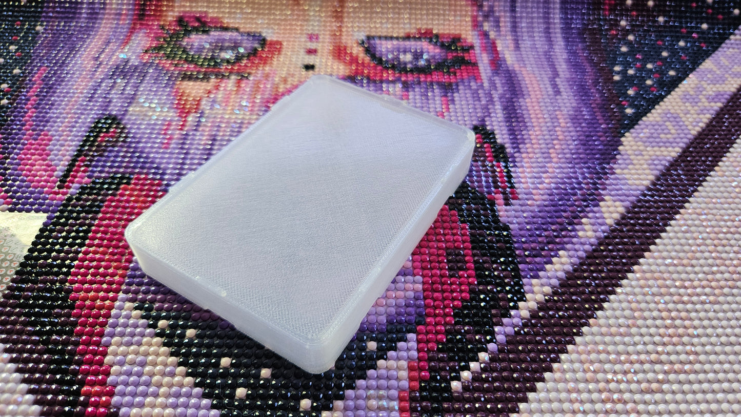 Medium Diamond Painting Tray, Combo Spout-less Stacking 3D Printed Tray, Sliding Lid, Single Placer Grid + Standard Lines, STAR Series