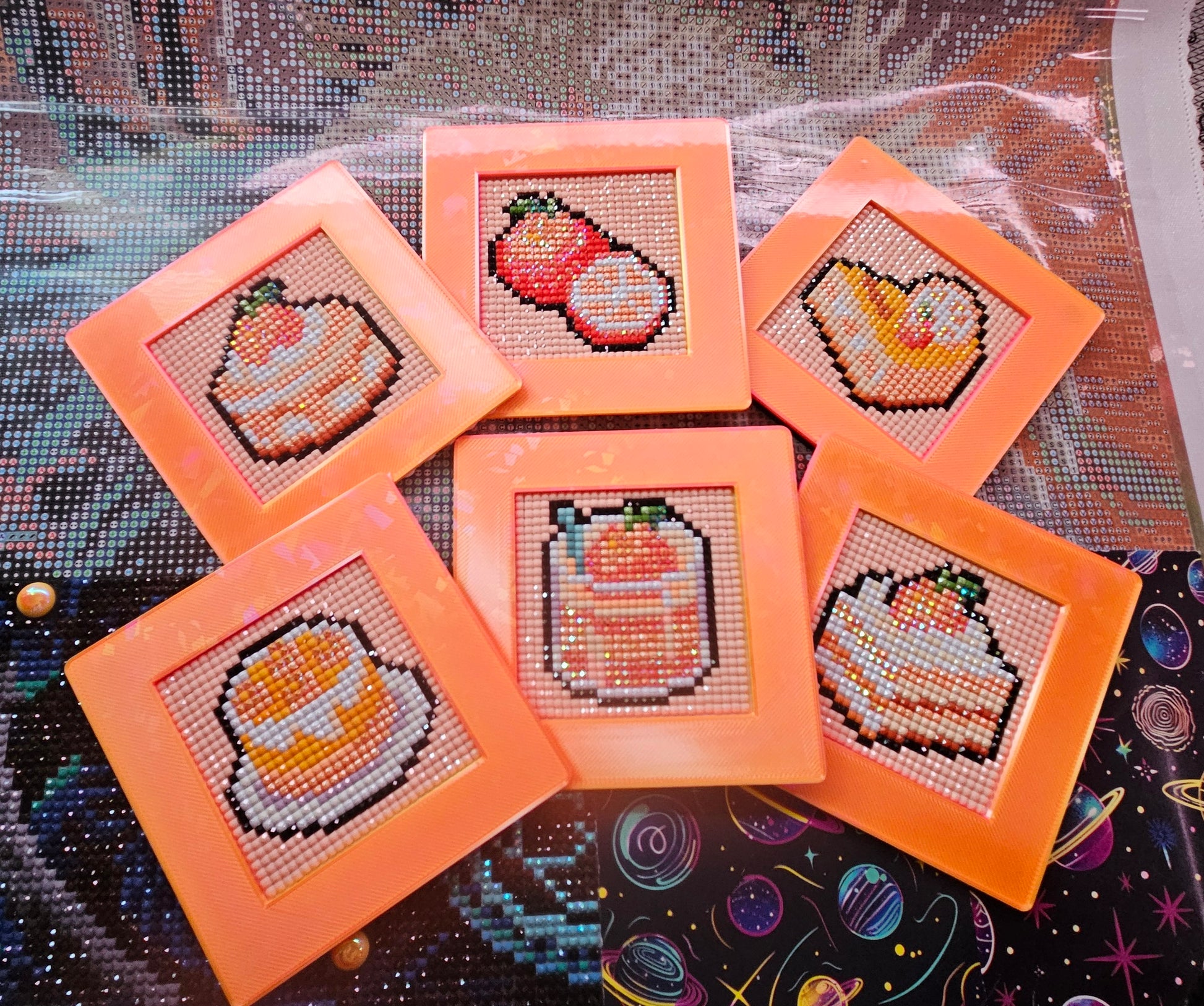 Mini Magnetic Diamond Art Frames for 2.5 Inch Minis, Holographic Dessert Kit Magnet Frame Cosmic Crafts