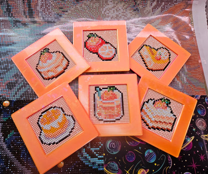 Mini Magnetic Diamond Art Frames for 2.5 Inch Minis, Holographic Dessert Kit Magnet Frame Cosmic Crafts