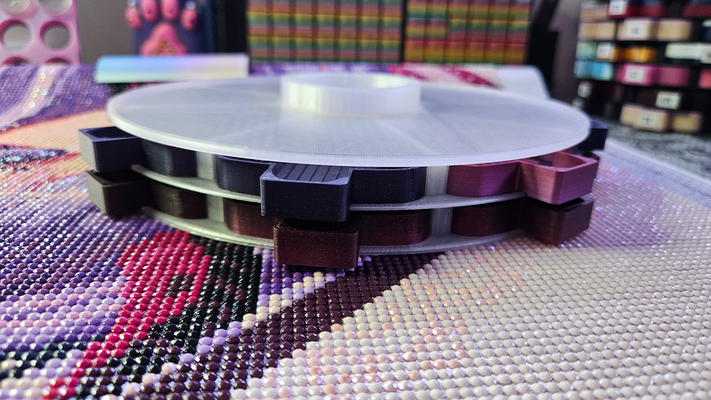 Thin Line Diamond Painting Carousel, Slim Drill Organizer Tower, Lightweight Spinning Tray for Diamond Art & Beads