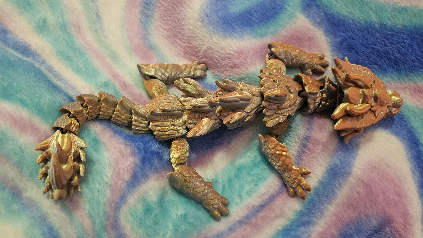 3D Printed Baby Dragon, Fully Articulated Desk Decor for Adults, Dragon Lover Gift, Fantasy Themed Fidget Toy, Cute Dragon Novelty, Mythical