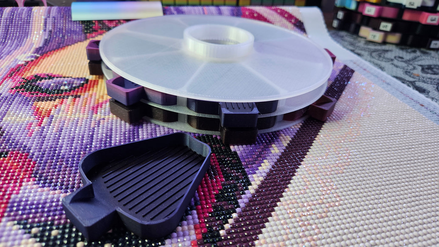 Thin Line Diamond Painting Carousel, Slim Drill Organizer Tower, Lightweight Spinning Tray for Diamond Art & Beads