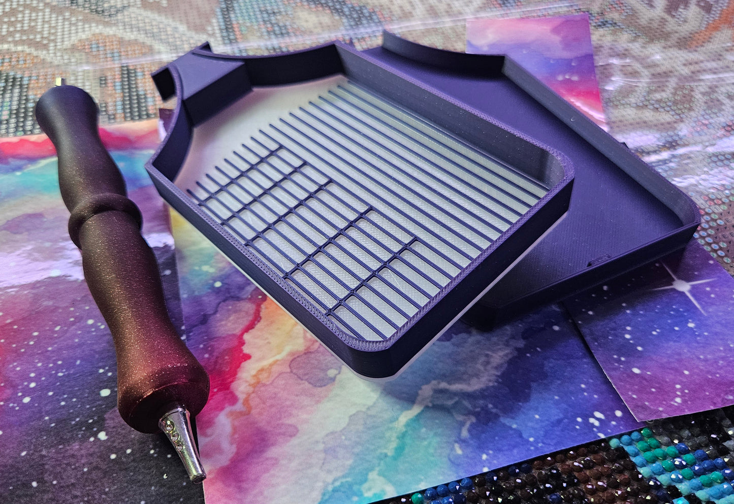 Multi-Color Moon Multiplacer SNAP, Large Diamond Painting Tray with Snap-On Lid Cosmic Crafts