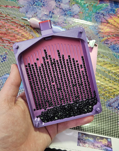 Stacking Diamond Art Tray with Washi Shelf & Lid, Normal or Tall Walls, Peg-Slide System