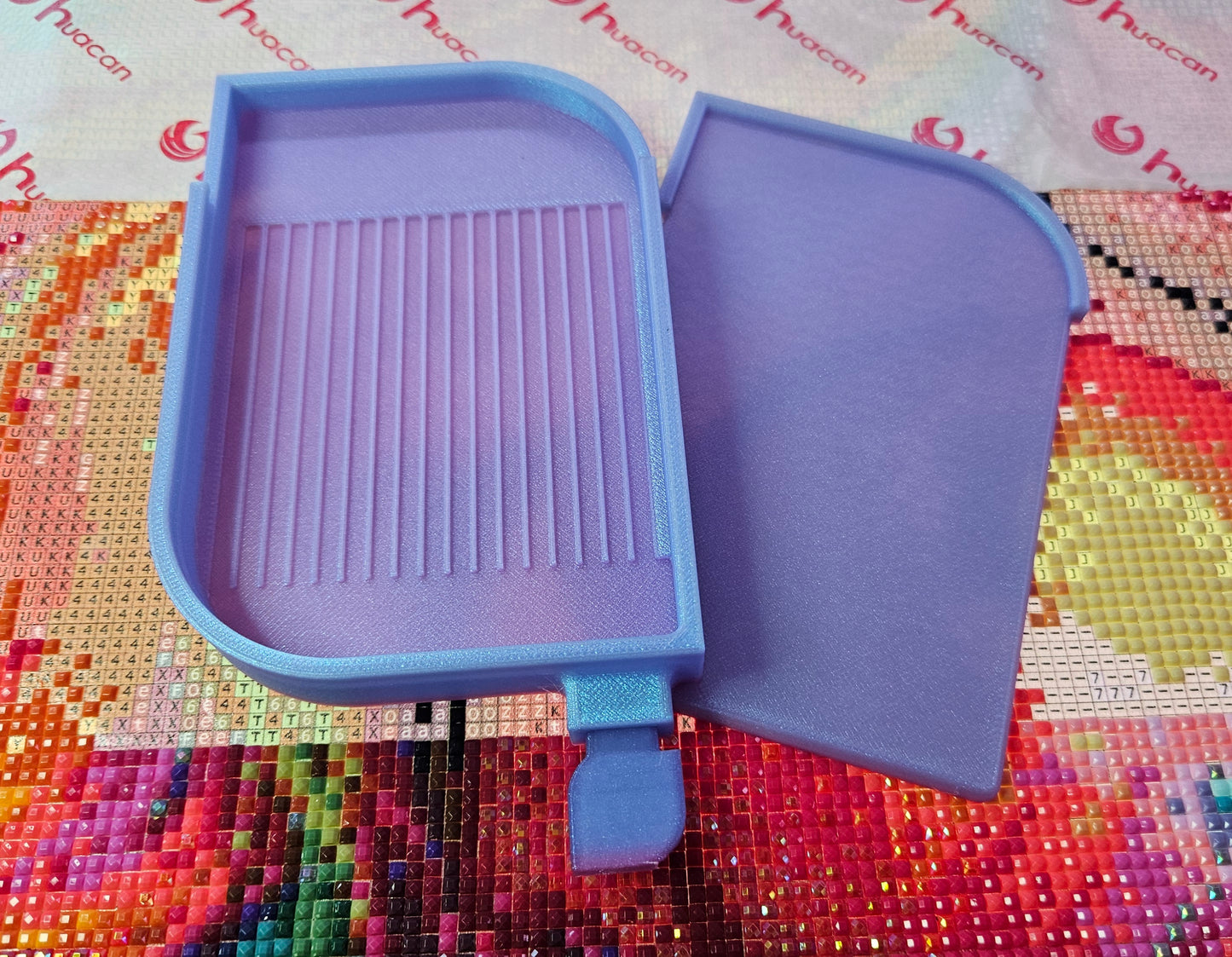 Leaf Washi Diamond Art Tray with Washi Shelf, Sliding Lid & Stopper, 3D Printed Drill Organizer, Unique Diamond Painting Tool