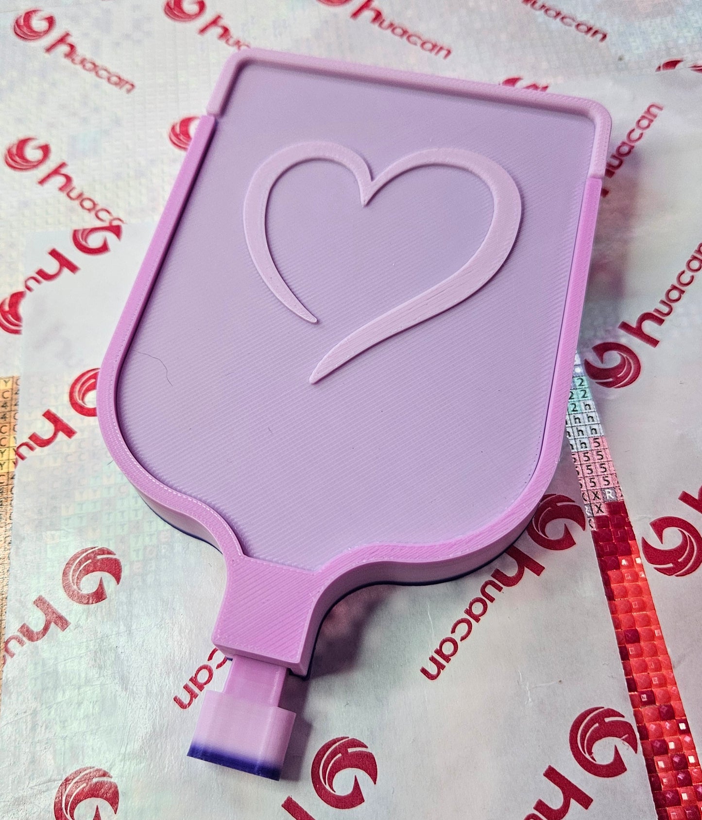 Stylish Heart Lid Diamond Art Tray with Center Spout & Washi Shelf, 3D Printed Rhinestone Painting Drill Tray