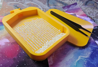 SOL Washi Deluxe Diamond Painting Tray, Large Rhinestone Art Tray with Snap-On Lid Cosmic Crafts
