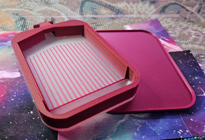 Multi-Color SOL Washi Deluxe Diamond Painting Tray, Large Rhinestone Art Tray with Snap-On Lid Cosmic Crafts