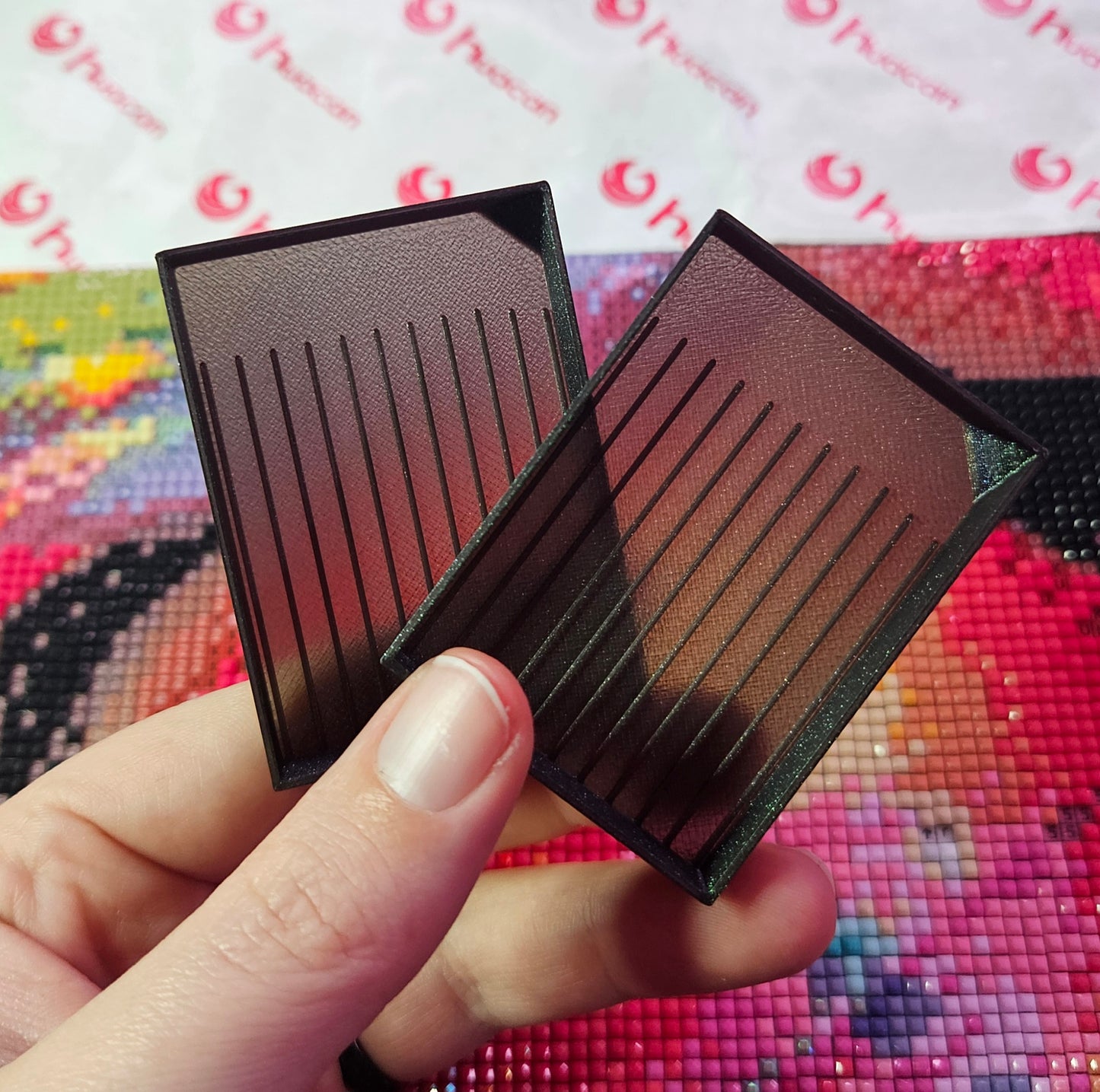 Diamond Painting Travel Box, Rhinestone Art Tool Organizer with Tray Lid, 3D Printed Craft Case