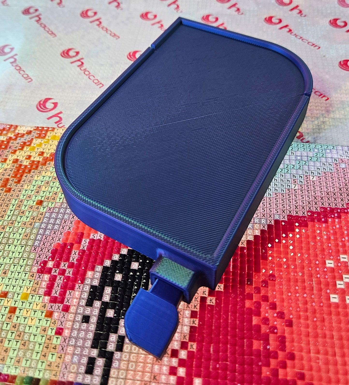 Leaf Diamond Art Tray with Sliding Lid & Stopper, 3D Printed Drill Organizer, Unique Diamond Painting Tool