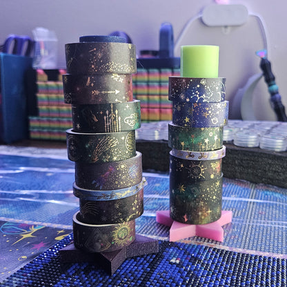 Cosmic Star Base Washi Tape Holder, 3D Printed Craft Tape Storage Stand, Diamond Painting Washi Tape Organizer, Made To Order & Lightweight