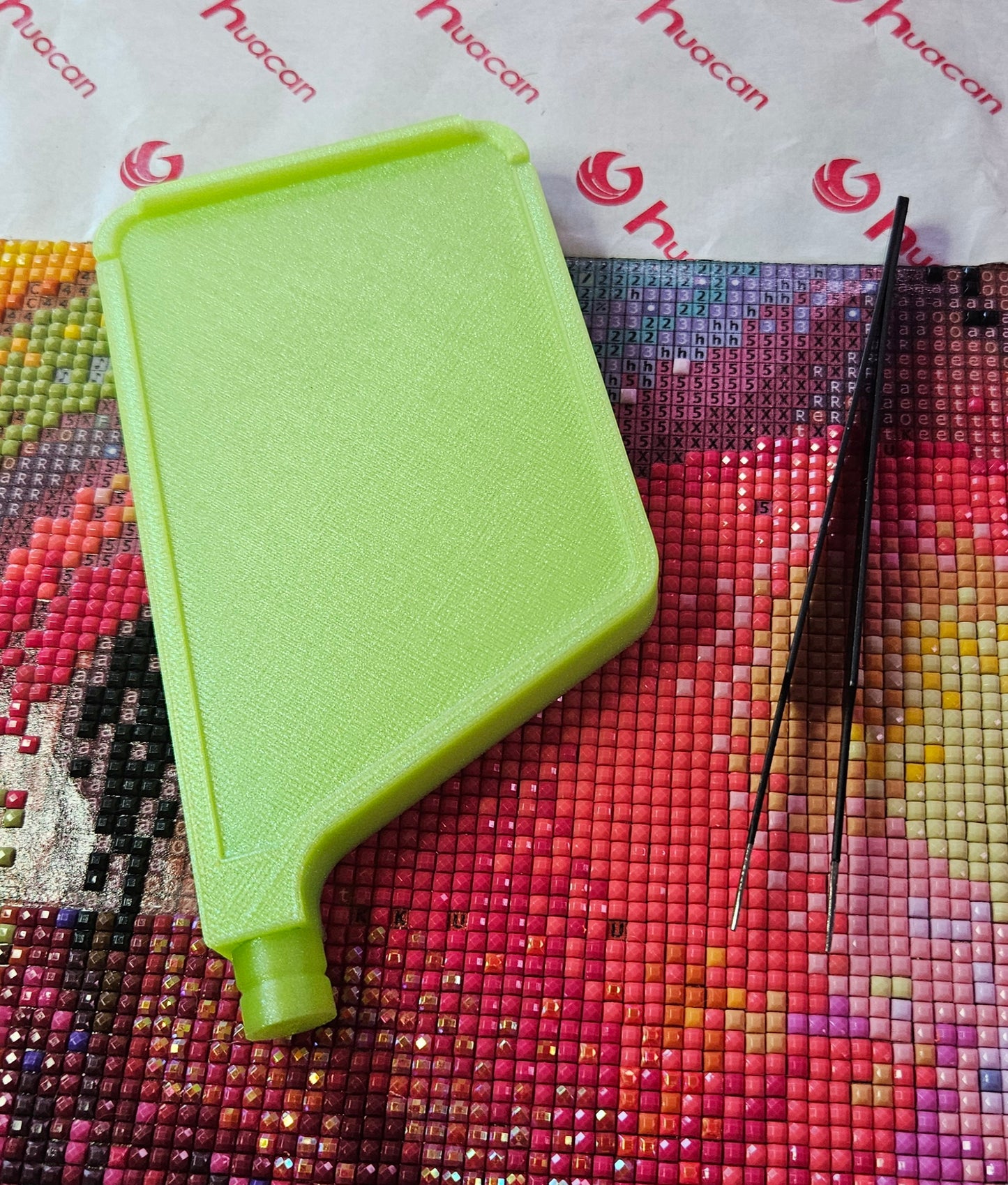 Stylish Multiplacer Diamond Art Tray with Washi Shelf, Numbered Sections + Normal Lines, 3D Printed 110x60mm Drill Organizer