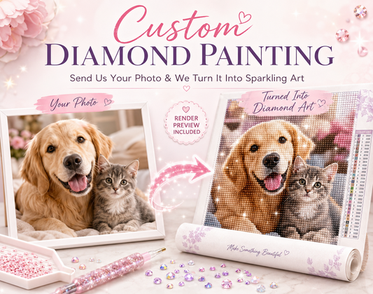 Custom ENHANCED Diamond Painting Kit from Photo, Personalized Full Drill Diamond Art With Enhancement Drills, Round or Square Drills, DIY Photo Gift Cosmic Crafts