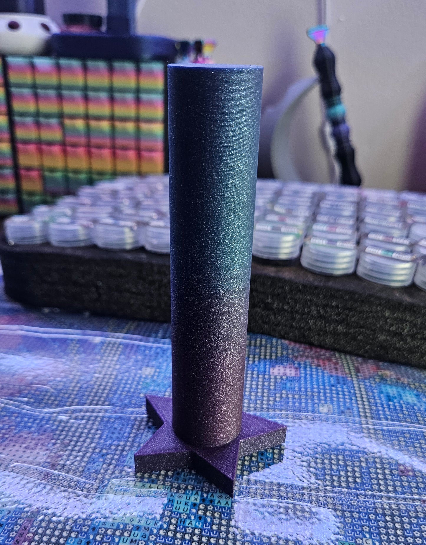 Cosmic Star Base Washi Tape Holder, 3D Printed Craft Tape Storage Stand, Diamond Painting Washi Tape Organizer, Made To Order & Lightweight