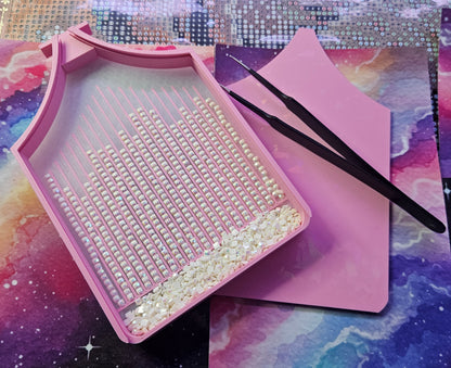 Multi-Color ECLIPSE Washi Diamond Painting Tray with Lid, Spill Resistant Diamond Art Accessory Cosmic Crafts