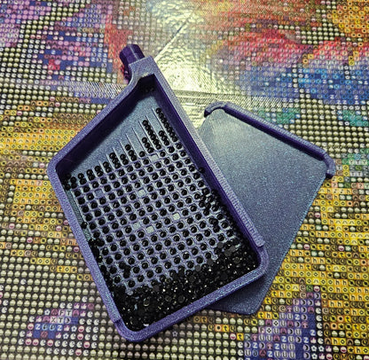 3D Printed Single Placer Diamond Art Tray, Stylish Diamond Painting Tool, Sliding Lid and Spout Stopper Cosmic Crafts