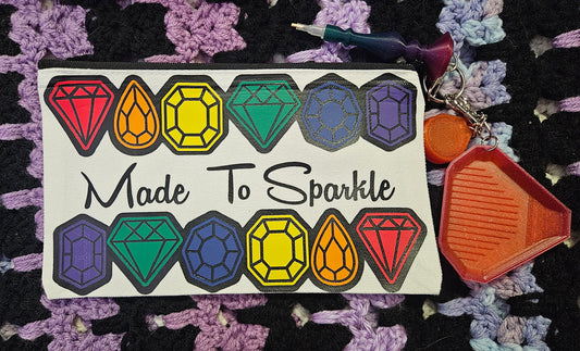 Diamond Painting Travel Bag & Diamond Art Keychain Kit, Cute To-Go Rhinestone Craft Bag & Toolkit