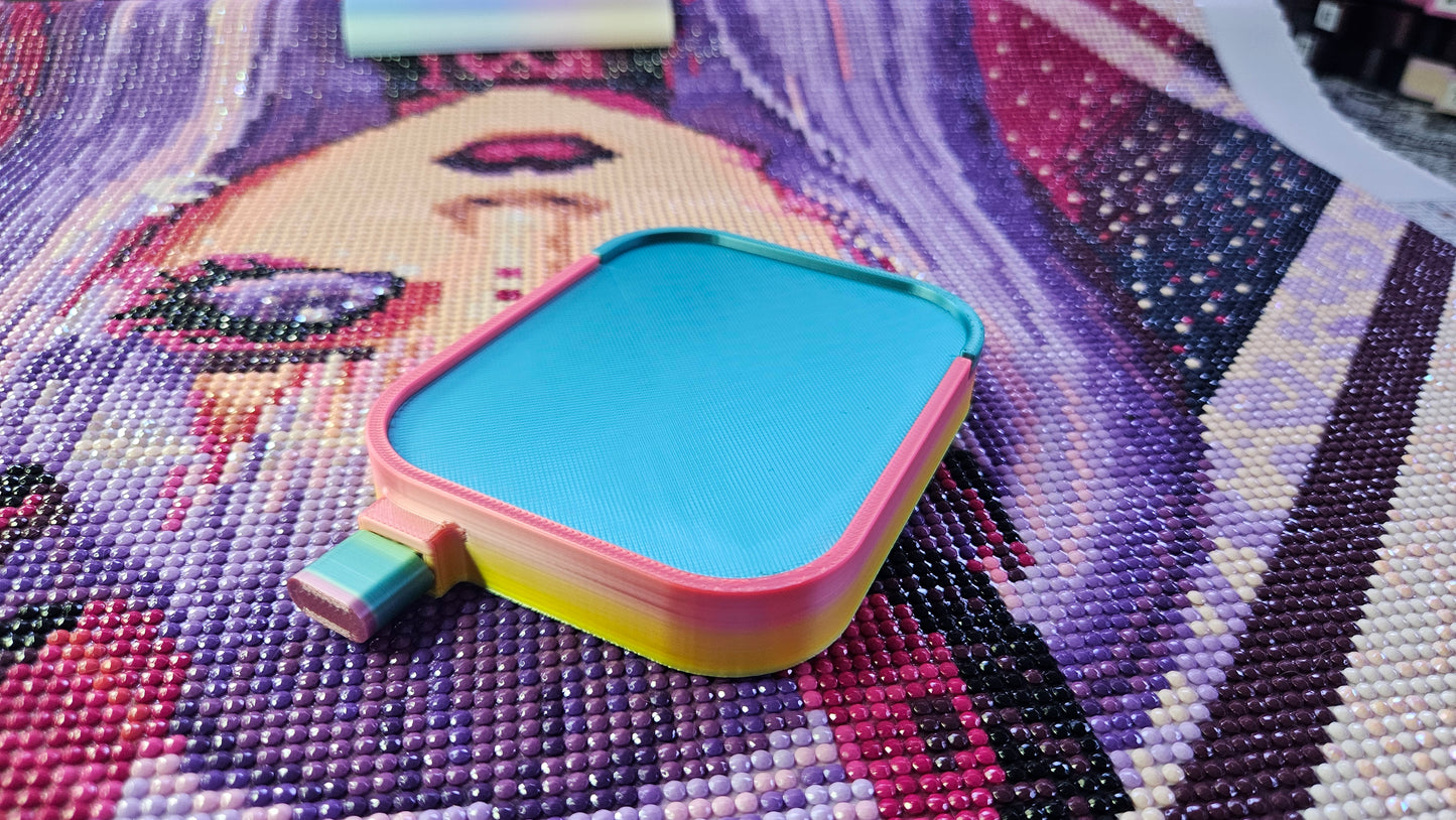 Pebble Washi Diamond Art Tray, 3D Printed Rhinestone Painting Organizer with Lid and Stopper