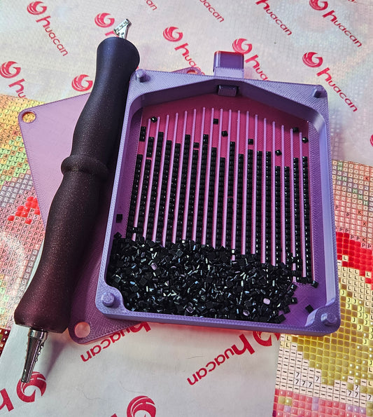 Stacking Diamond Art Tray with Washi Shelf & Lid, Normal or Tall Walls, Peg-Slide System