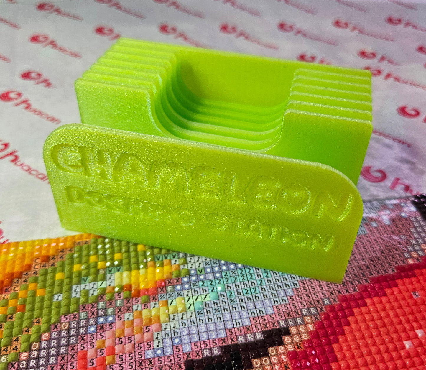 Chameleon Diamond Painting Tray, Interchangeable Lines, 3D Printed Rhinestone Art Accessory