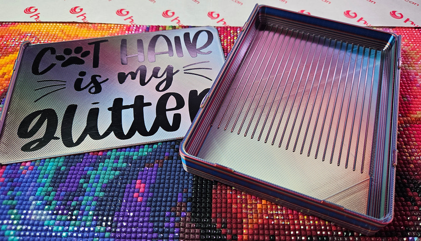 Save The Strays Stacking Diamond Painting Tray Set, 3D Printed Diamond Art Trays with Kitty Cat Vinyl Decals, Supports Local Cats