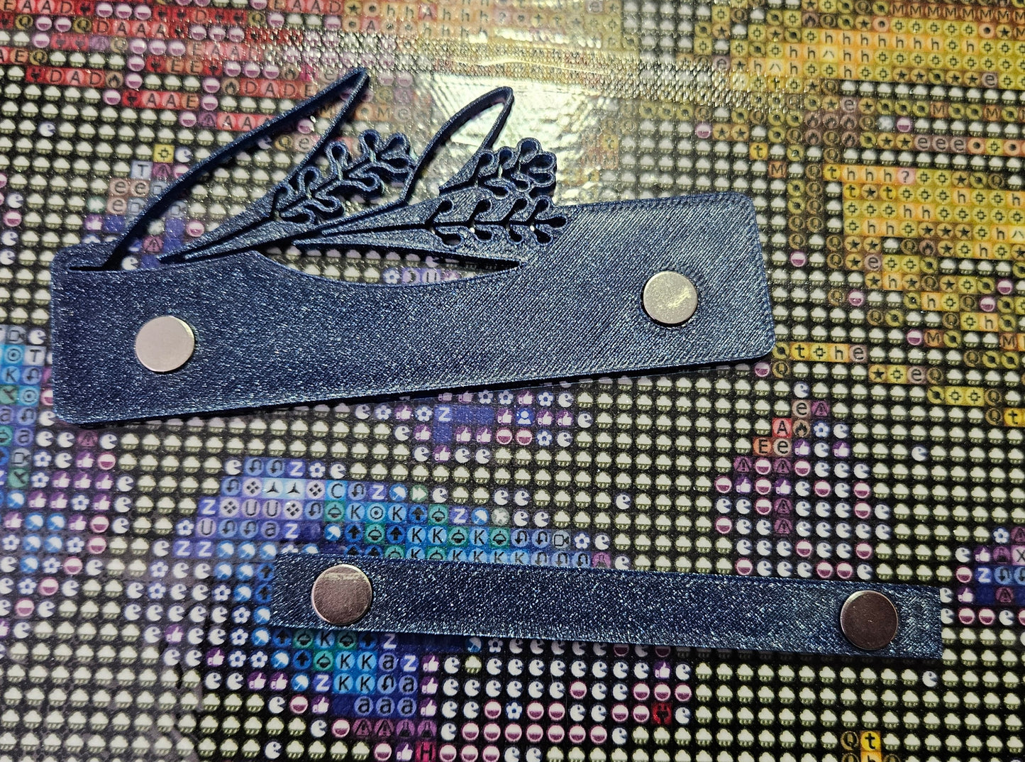 Personalized Floral Coverminder, Large Diamond Art Cover Minder, Custom Name Magnet, 3D Printed Floral Design