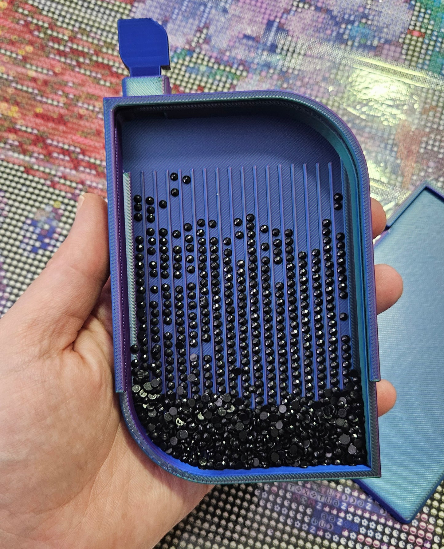 Leaf Diamond Art Tray with Sliding Lid & Stopper, 3D Printed Drill Organizer, Unique Diamond Painting Tool