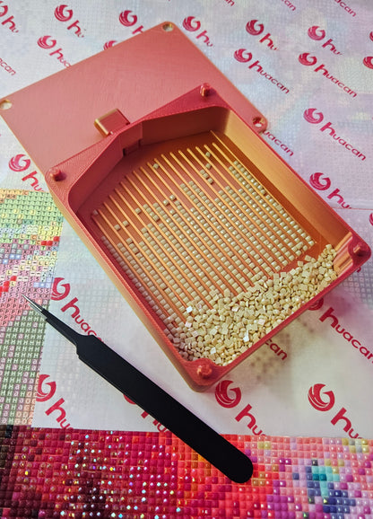 Stacking Diamond Art Tray with Washi Shelf & Lid, Normal or Tall Walls, Peg-Slide System