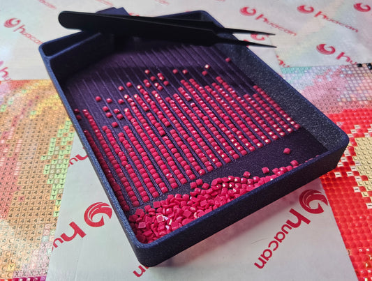 MINI-XXL Diamond Art Tray with Washi Feature & Stopper, Smaller Version of our XXL Tray,3D Printed Drill Tray with Trash Spot, Diamond Painting Tool