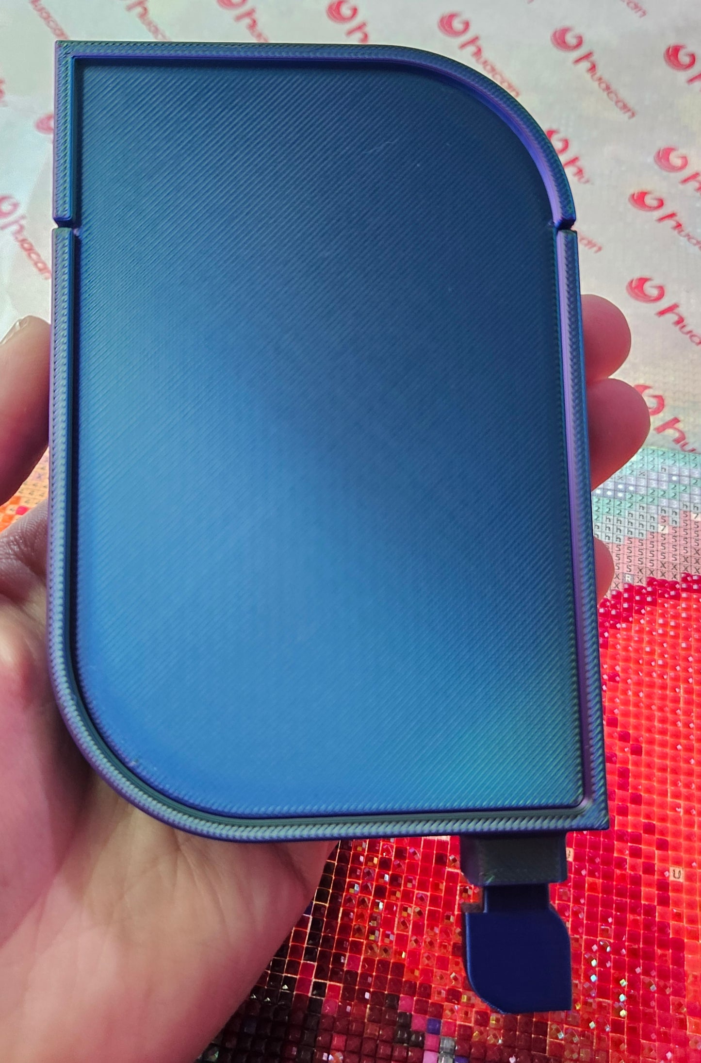 Leaf Diamond Art Tray with Sliding Lid & Stopper, 3D Printed Drill Organizer, Unique Diamond Painting Tool