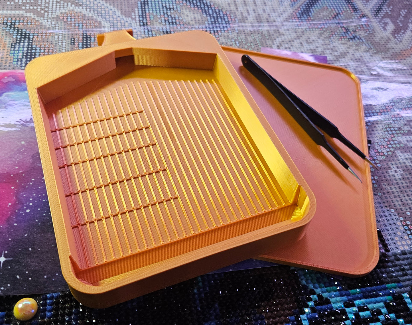 Universe Washi Multiplacer SNAP, XXL Diamond Painting Tray with Snap-On Lid Cosmic Crafts