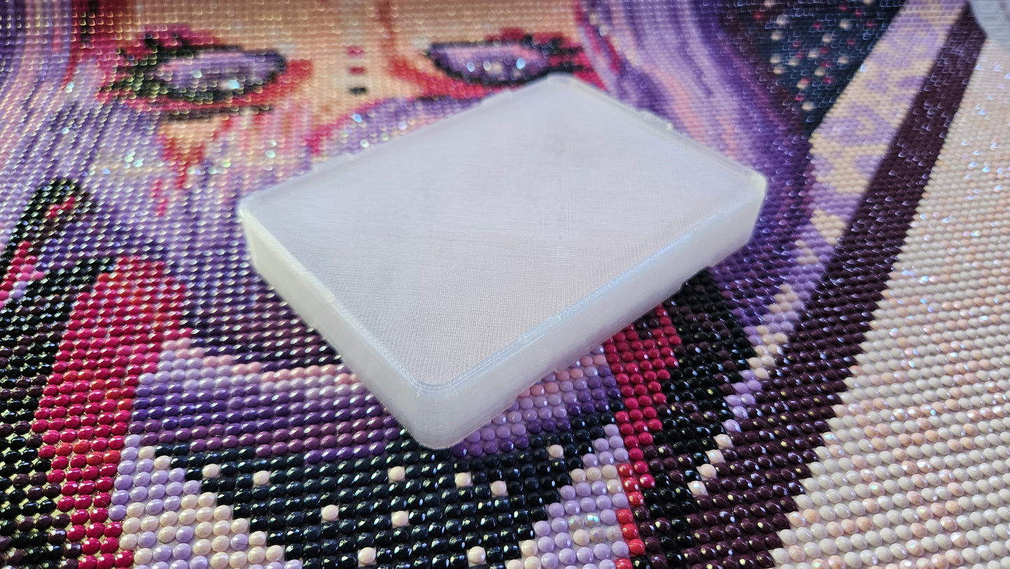 Medium Diamond Painting Tray, Combo Spout-less Stacking 3D Printed Tray, Sliding Lid, Single Placer Grid + Standard Lines, STAR Series