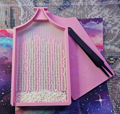 Multi-Color Long ECLIPSE WASHI Diamond Painting Tray with Lid, Spill Resistant Diamond Art Accessory (Copy) Cosmic Crafts