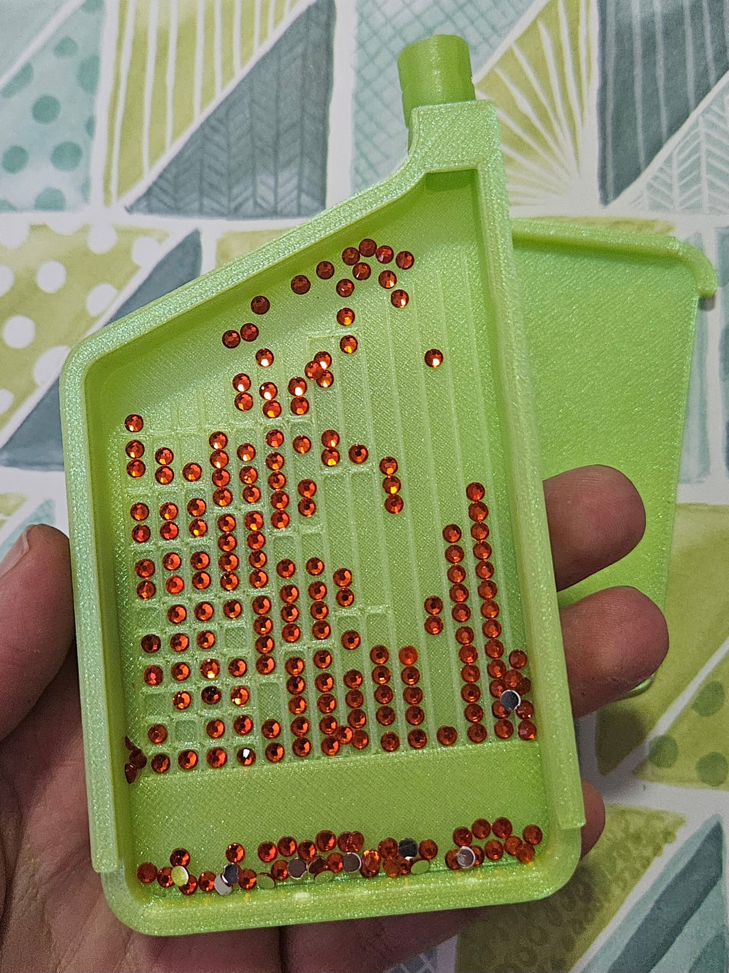 Stylish Multiplacer Diamond Art Tray with Washi Shelf, Numbered Sections + Normal Lines, 3D Printed 110x60mm Drill Organizer