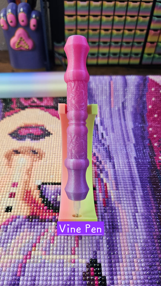 Stylish Diamond Art Pen VINE Style, Lightweight 3D Printed Tool, E-Painter Version Available, Comfortable and Colorful, Diamond Painting Accessory, Rhinestone Painting Pen