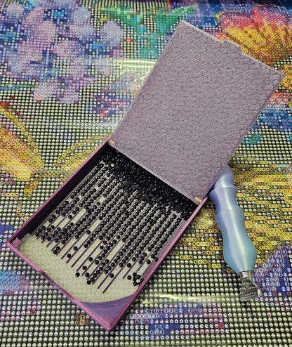 FLIP Dual Color Diamond Art Tray with Flip Lid & Sloped Spout, 3D Printed Drill Tray, Unique Diamond Painting Tool