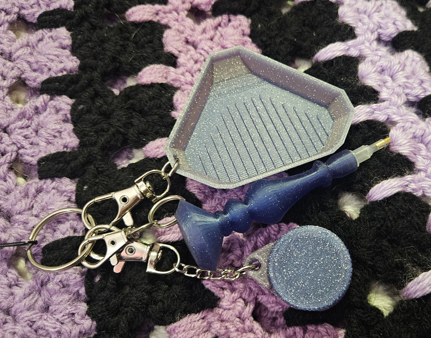 Diamond Painting Keychain Kit, Mini Pen Wax Tray Travel Bundle, Diamond Art Accessories, Small Rhinestone Tools Cosmic Crafts