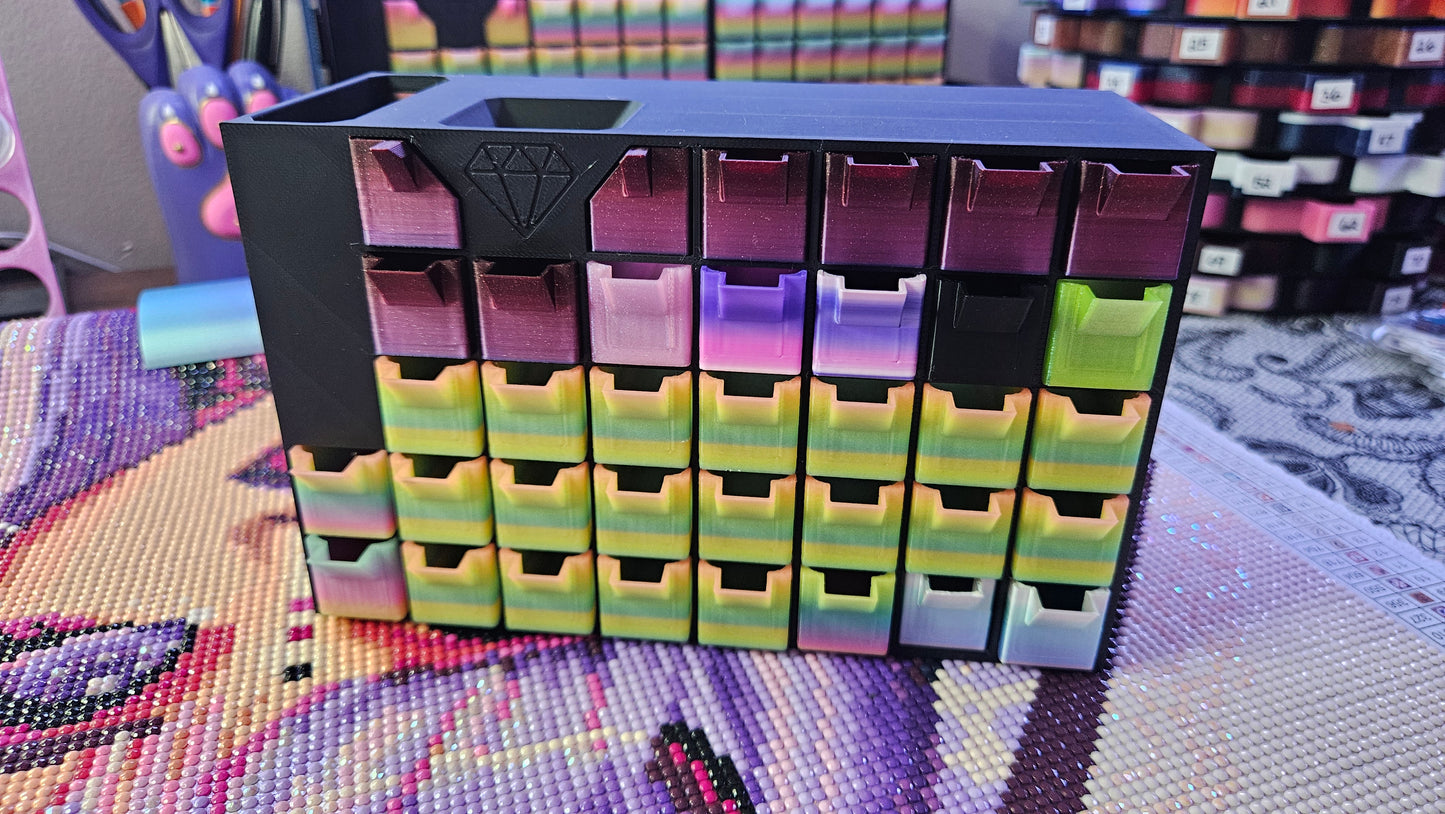 Small Diamond Painting Organizer, 3D Printed Mini Drawer System, Expandable Drill Storage for Diamond Art, Rhinestones, Beads & Crafts