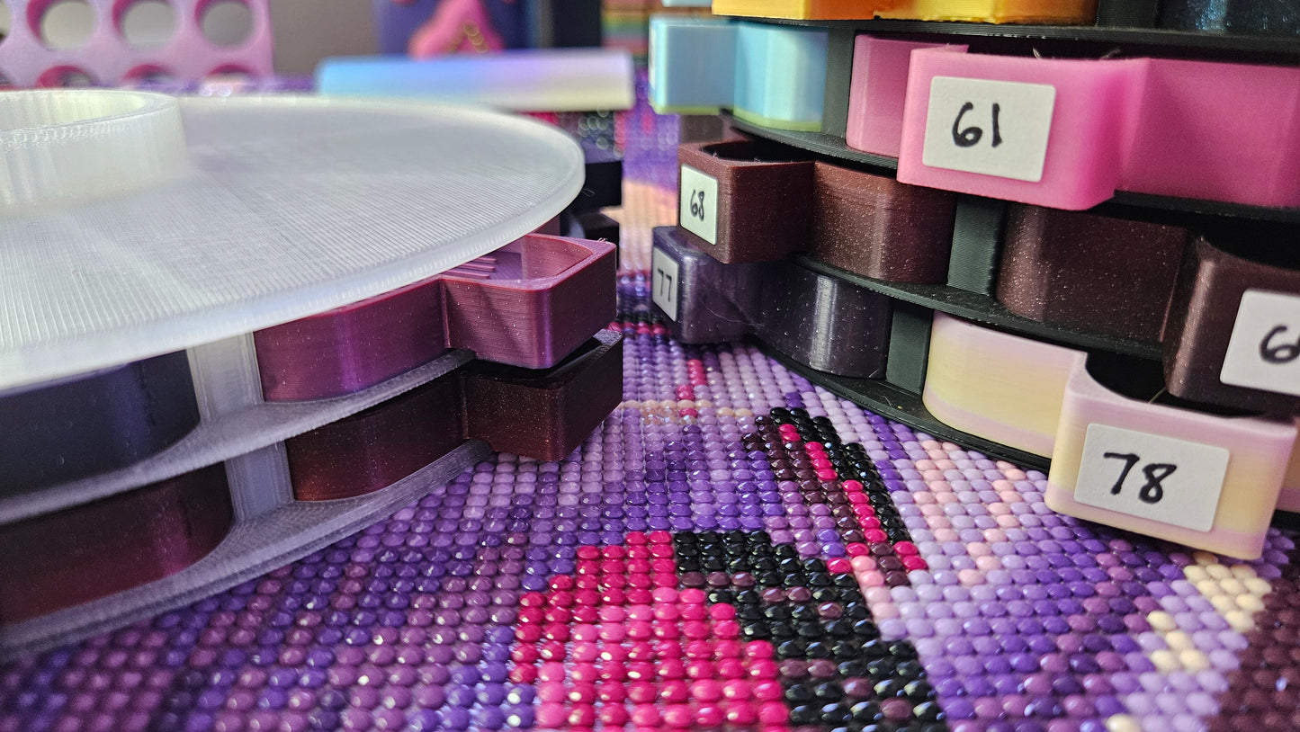 Thin Line Diamond Painting Carousel, Slim Drill Organizer Tower, Lightweight Spinning Tray for Diamond Art & Beads