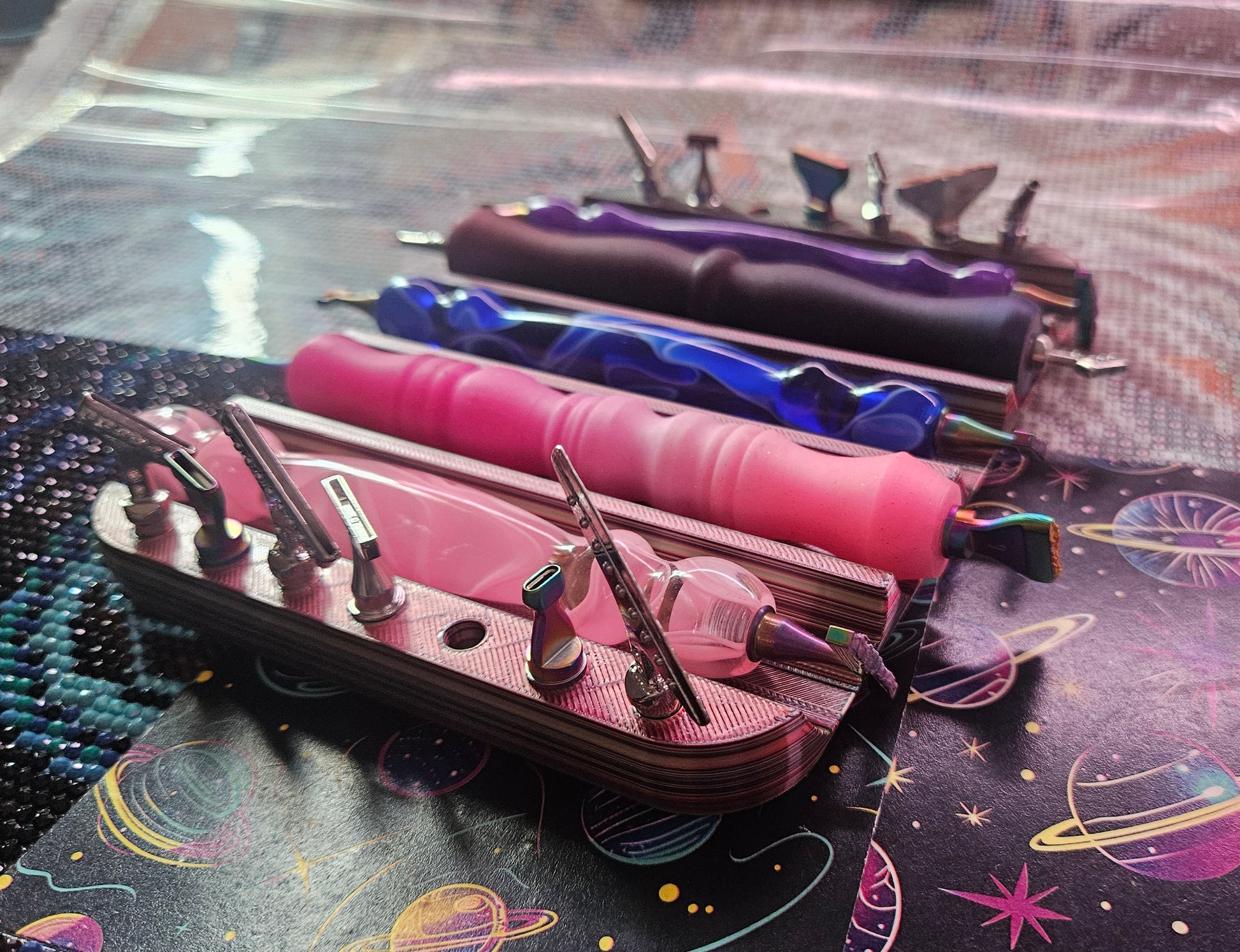 Diamond Painting Pen Holder, 5 Pen & 14 Tip Organizer, Diamond Art Tool Storage Cosmic Crafts