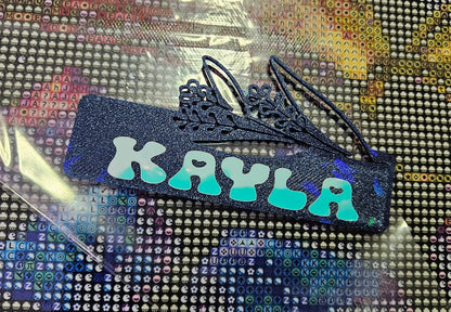 Personalized Floral Coverminder, Large Diamond Art Cover Minder, Custom Name Magnet, 3D Printed Floral Design Cosmic Crafts