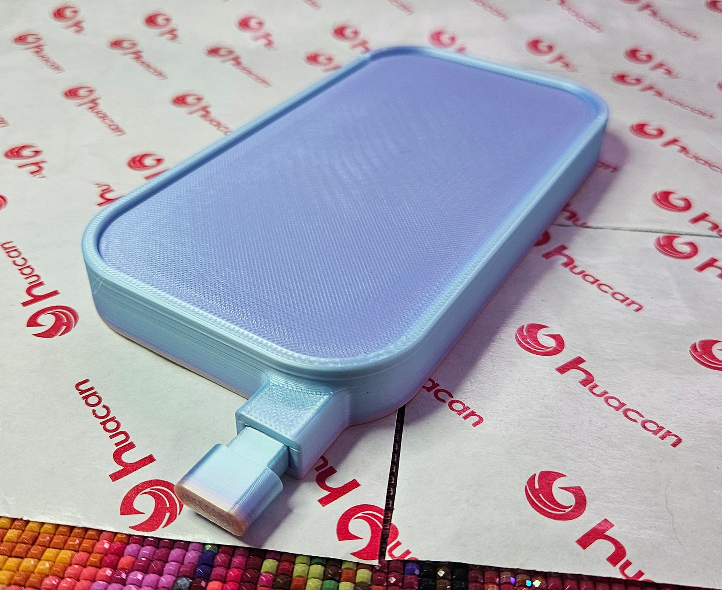 Long Landscape Diamond Art Tray with Sliding Lid & Washi Shelf, Extra Capacity Drill Tray, 3D Printed Rhinestone Accessory