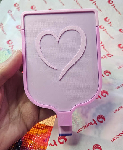 Stylish Heart Lid Diamond Art Tray with Center Spout & Washi Shelf, 3D Printed Rhinestone Painting Drill Tray Cosmic Crafts