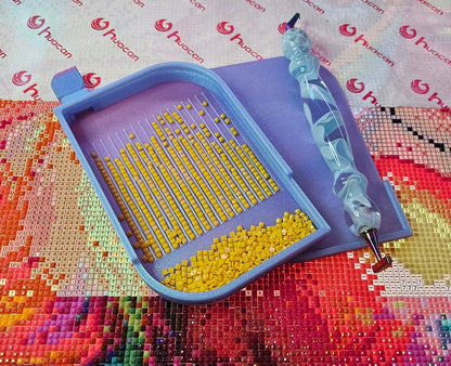 Leaf Washi Diamond Art Tray with Washi Shelf, Sliding Lid & Stopper, 3D Printed Drill Organizer, Unique Diamond Painting Tool Cosmic Crafts